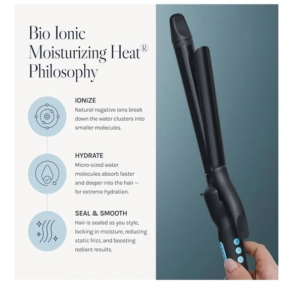 Bio Ionic Black Curling Iron 1.25” - Picture 3 of 6